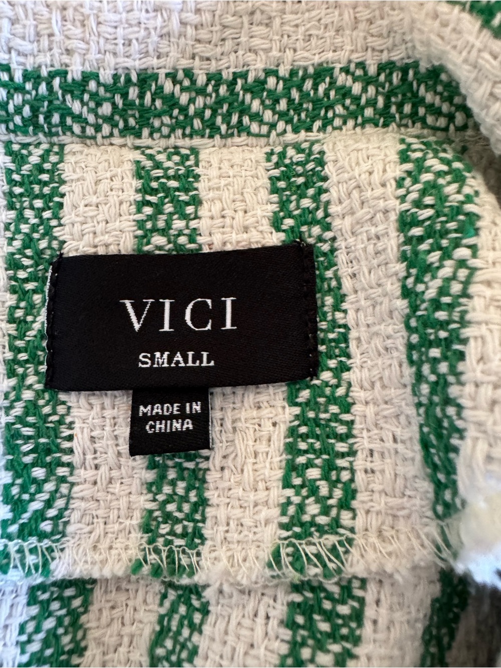 Vici Green and White Striped Matching set with top and bottom - Picture 2 of 4
